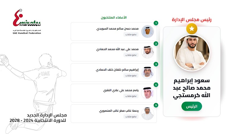 سعود صالح رئيسا لمجلس إدارة اتحاد اليد في الدورة الجديدة